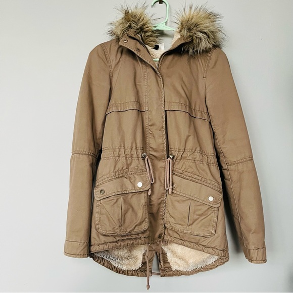 H&M Jackets & Blazers - H&M Beige Pile-Lined Parka